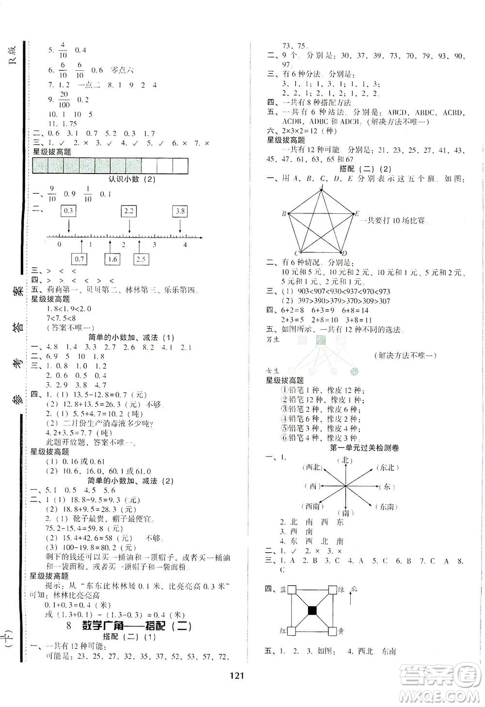 遼寧教育出版社2021尖子生課時(shí)作業(yè)三年級(jí)數(shù)學(xué)下冊(cè)人教版答案