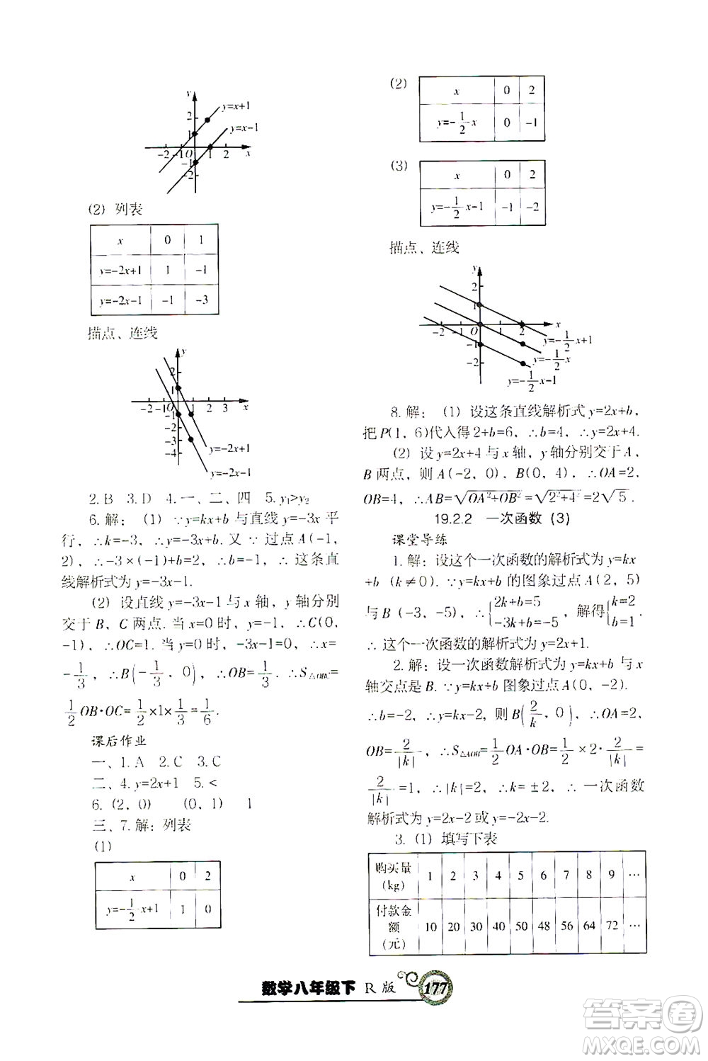 遼寧教育出版社2021尖子生課時(shí)作業(yè)八年級(jí)數(shù)學(xué)下冊(cè)人教版答案