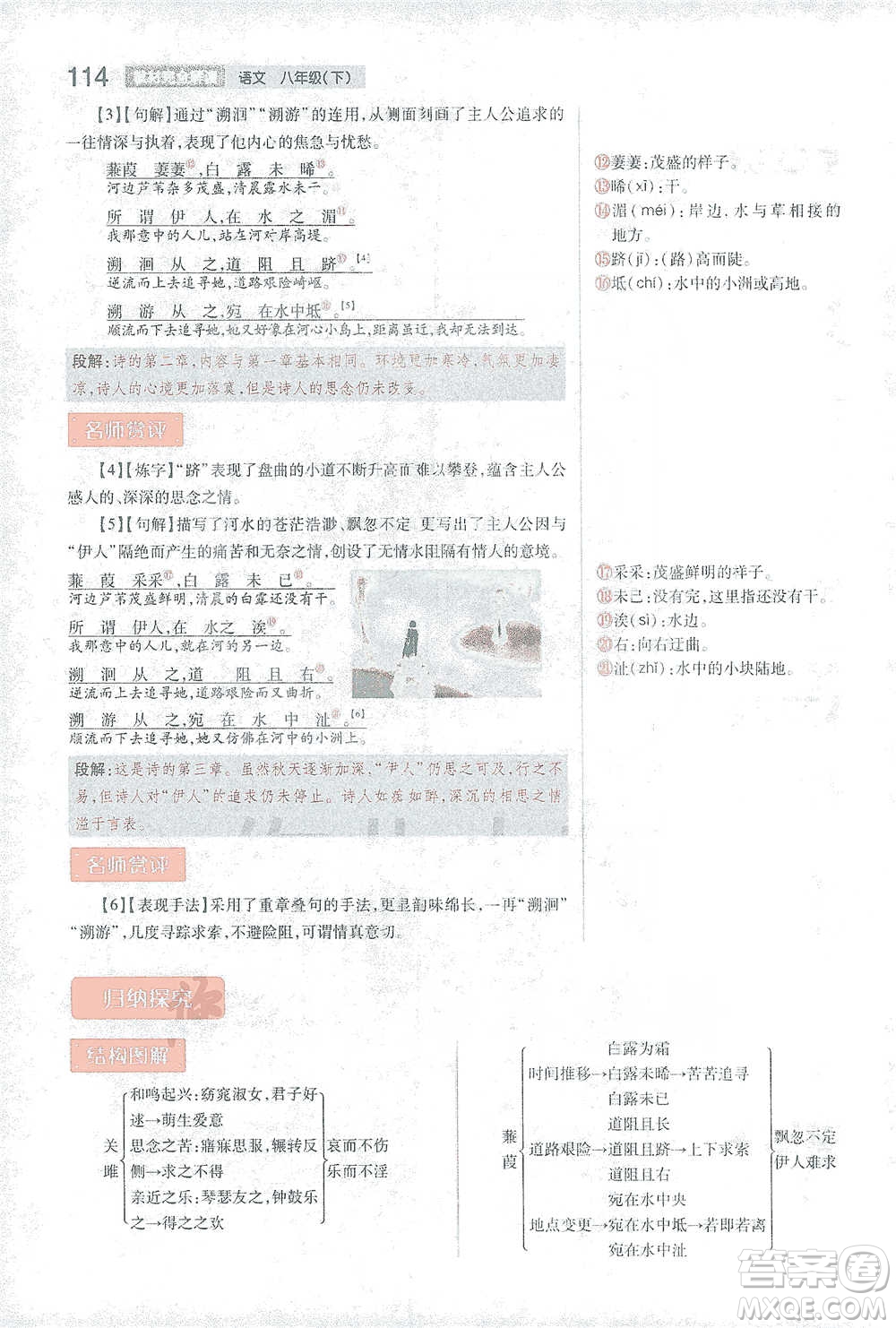 陜西師范大學(xué)出版總社2021初中教材完全解讀八年級下冊語文人教版參考答案