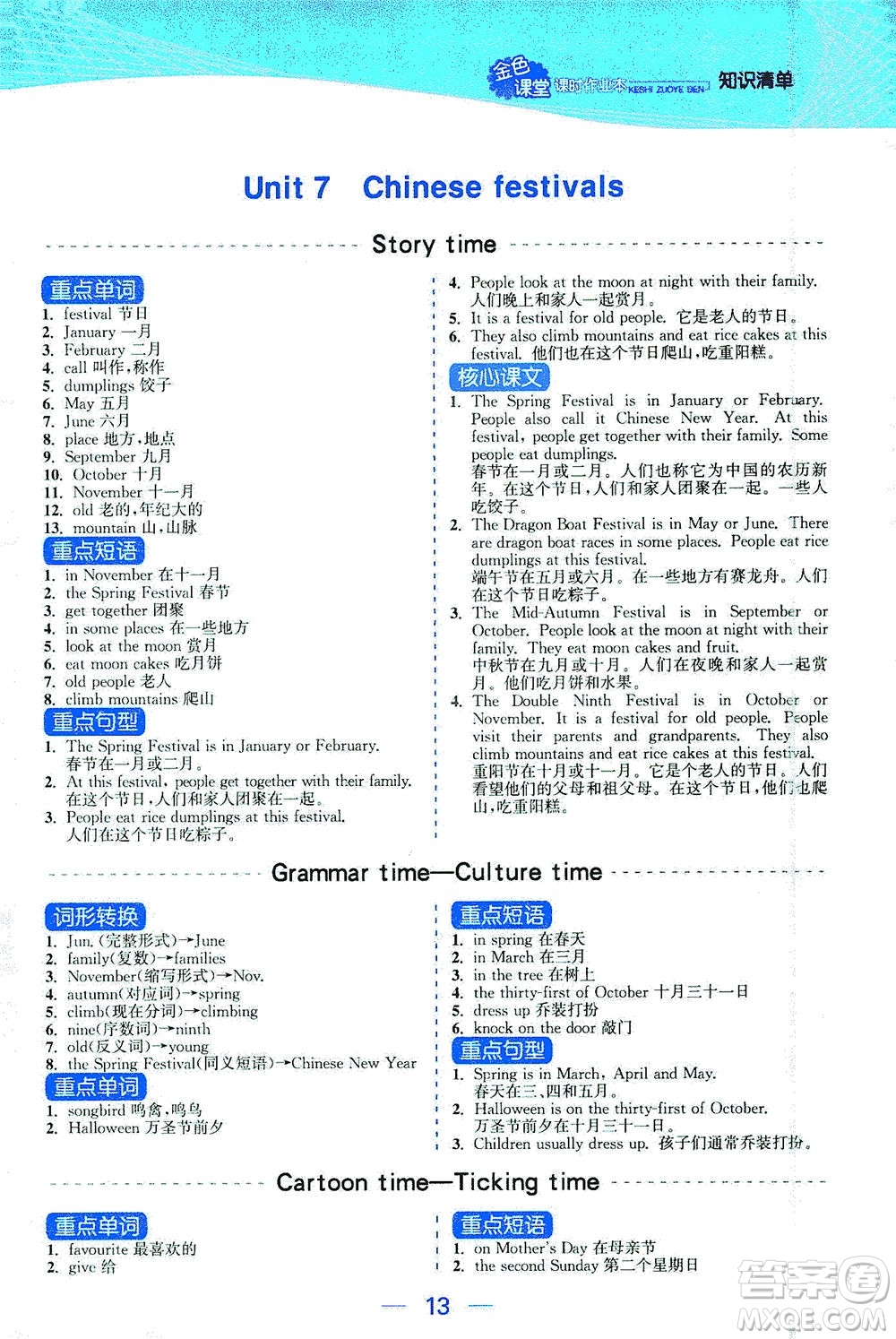 北方婦女兒童出版社2021金色課堂課時作業(yè)本五年級英語下冊蘇教版答案