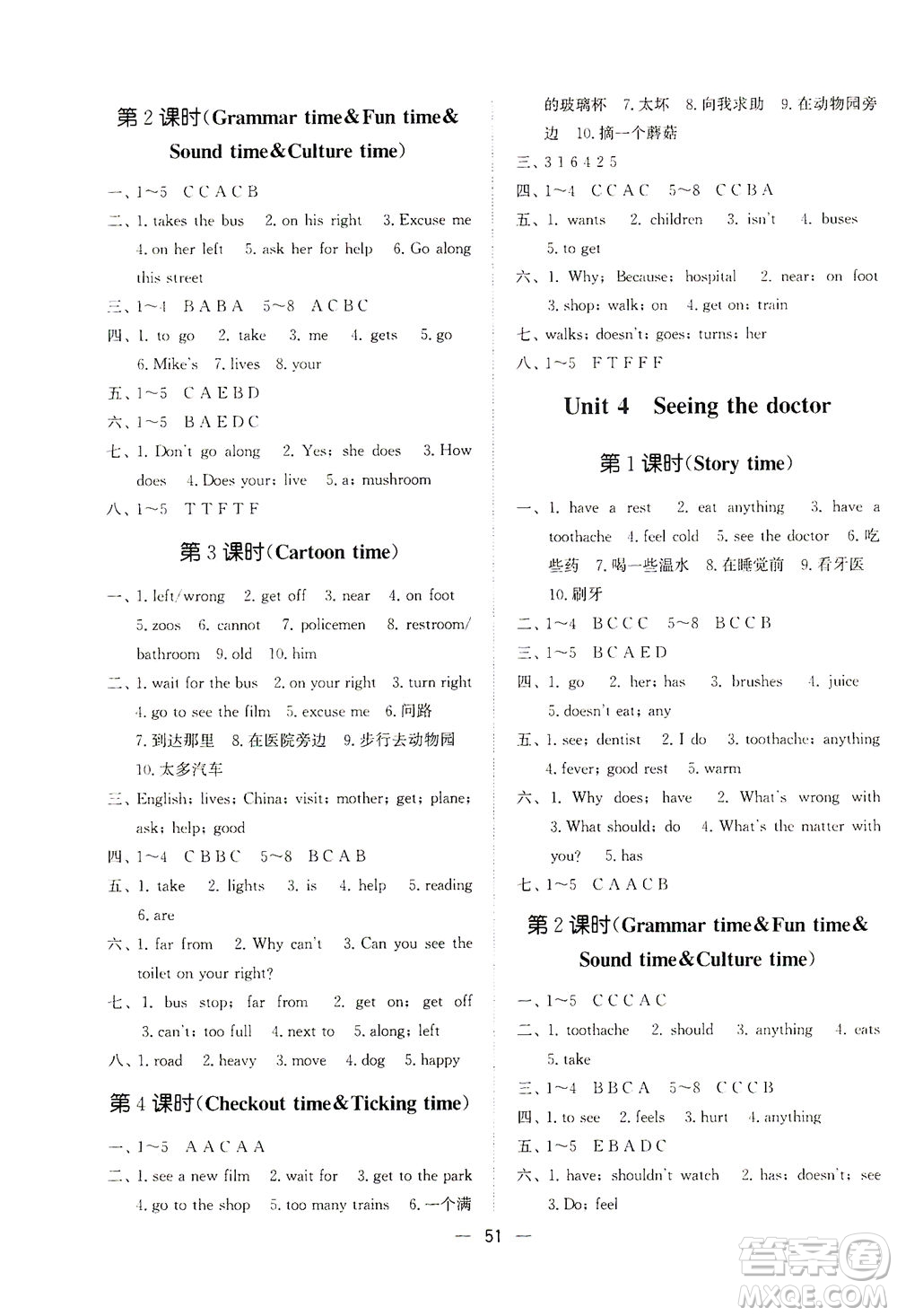 江蘇鳳凰美術(shù)出版社2021課時金練英語五年級5B江蘇版答案