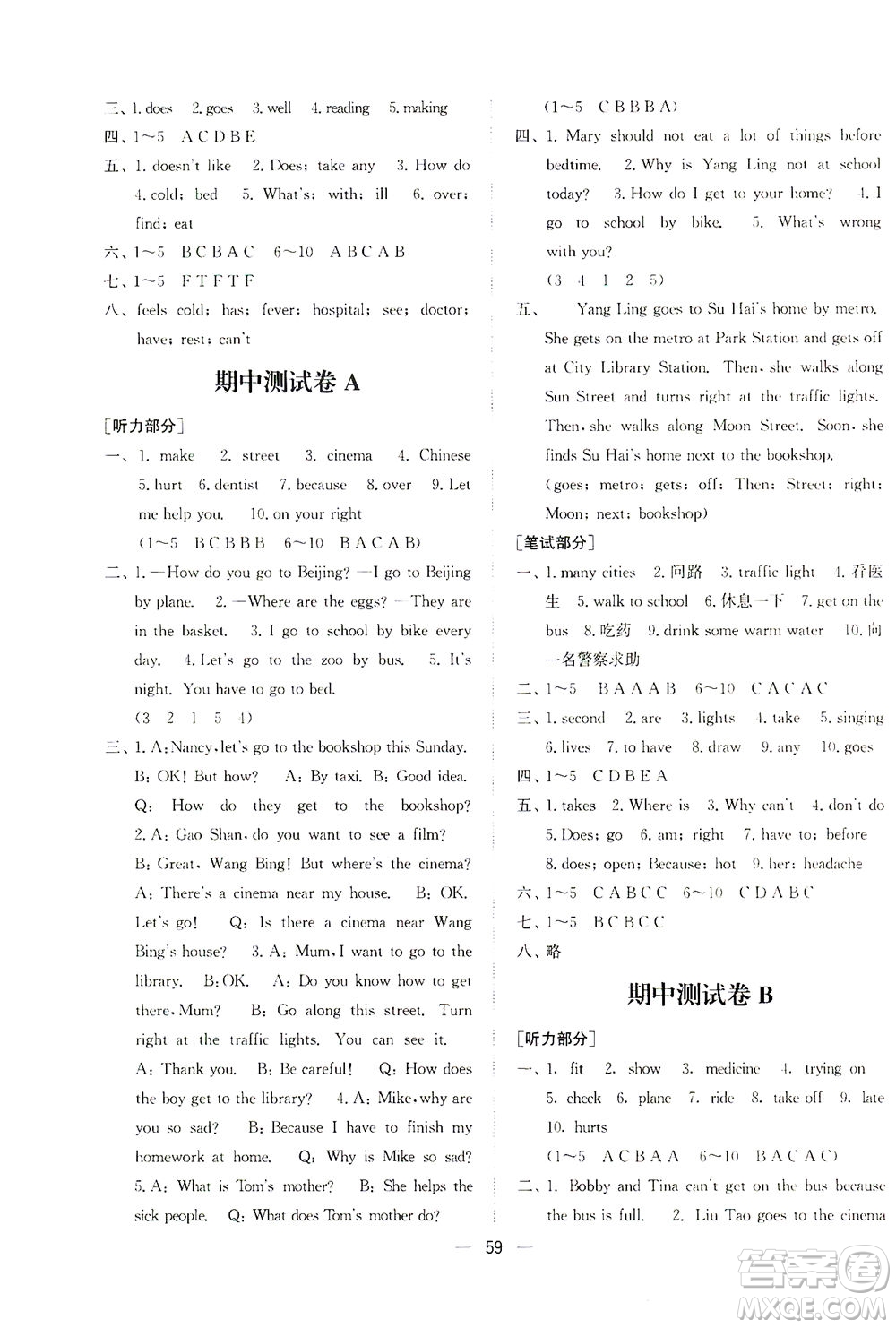 江蘇鳳凰美術(shù)出版社2021課時金練英語五年級5B江蘇版答案