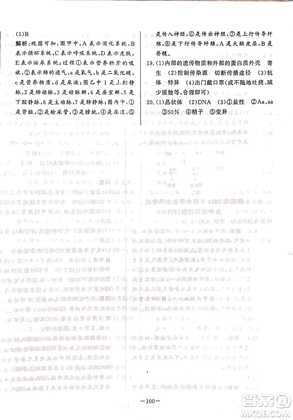 山東文藝出版社2021初中單元提優(yōu)測(cè)試卷八年級(jí)生物下冊(cè)魯教版五四學(xué)制答案