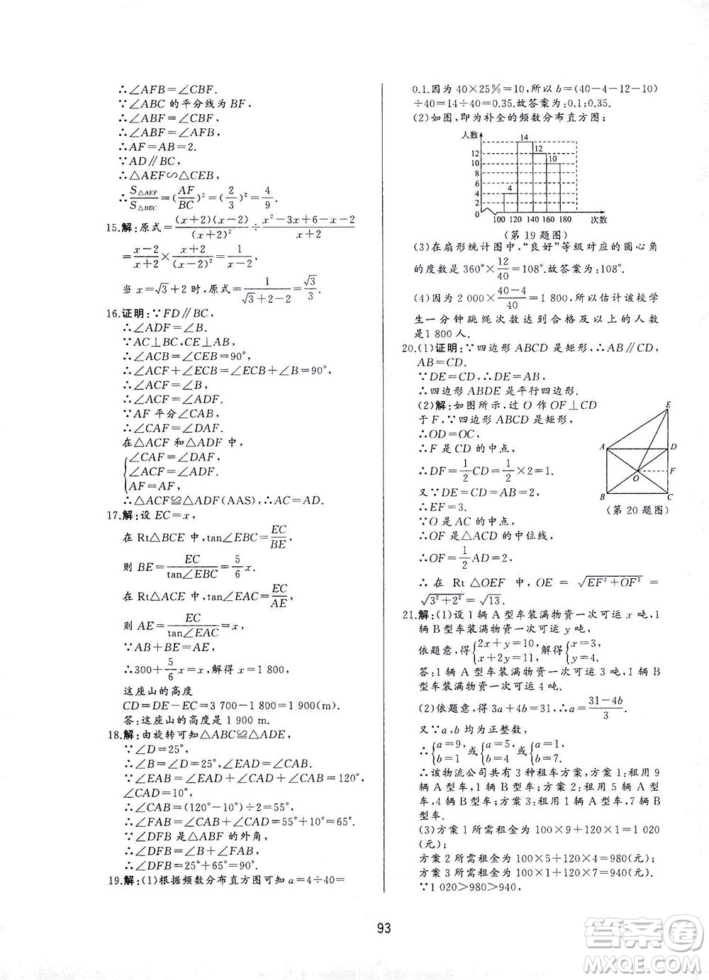 山東友誼出版社2021決勝中考中考總復(fù)習(xí)全真模擬試卷九年級數(shù)學(xué)下冊答案