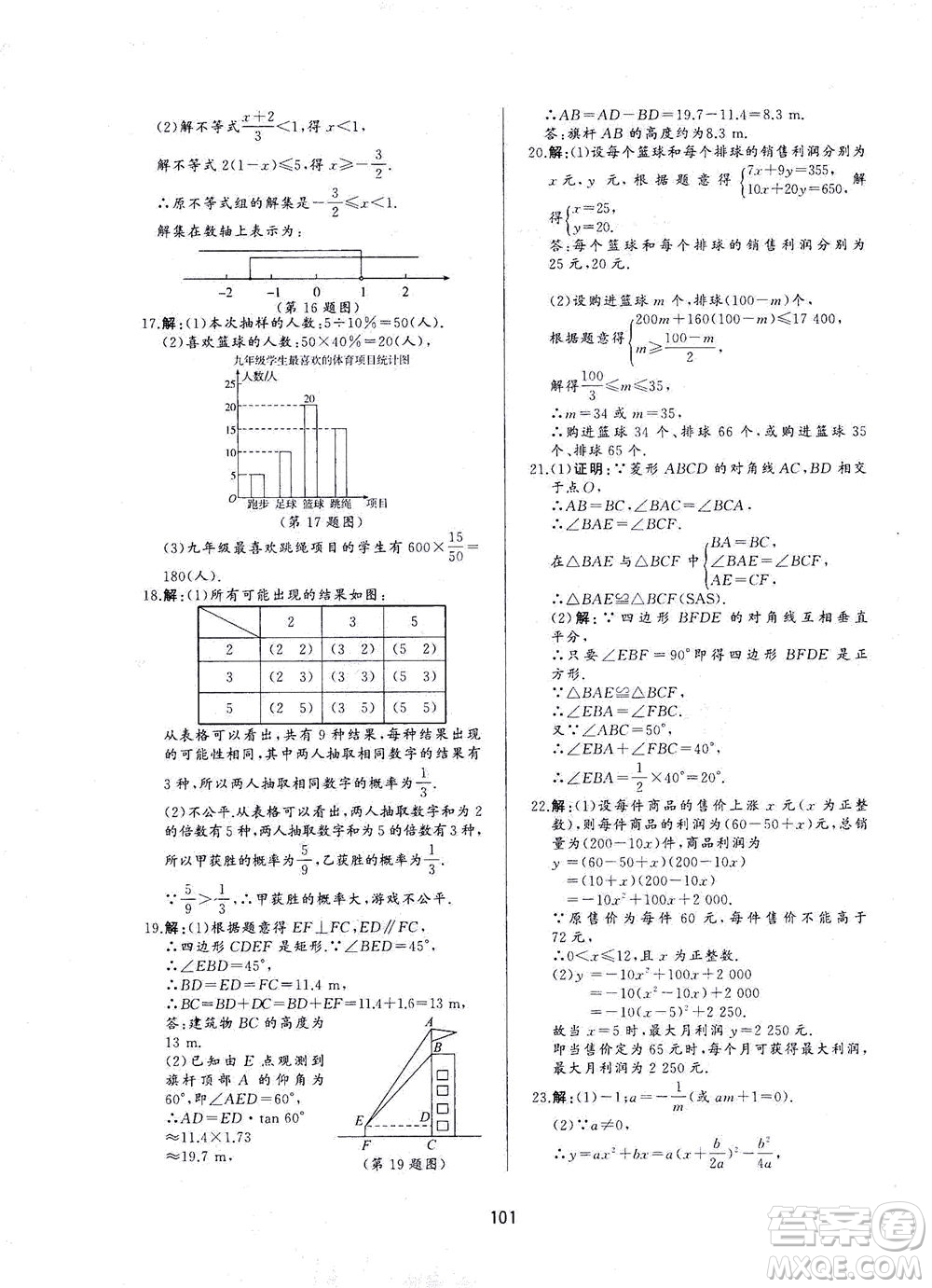 山東友誼出版社2021決勝中考中考總復(fù)習(xí)全真模擬試卷九年級數(shù)學(xué)下冊答案