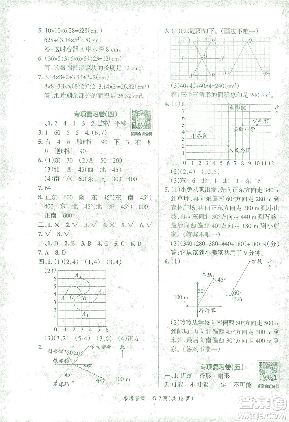 陜西師范大學(xué)出版總社有限公司2021小學(xué)學(xué)霸單元期末標(biāo)準(zhǔn)卷數(shù)學(xué)六年級(jí)下RJ人教版答案