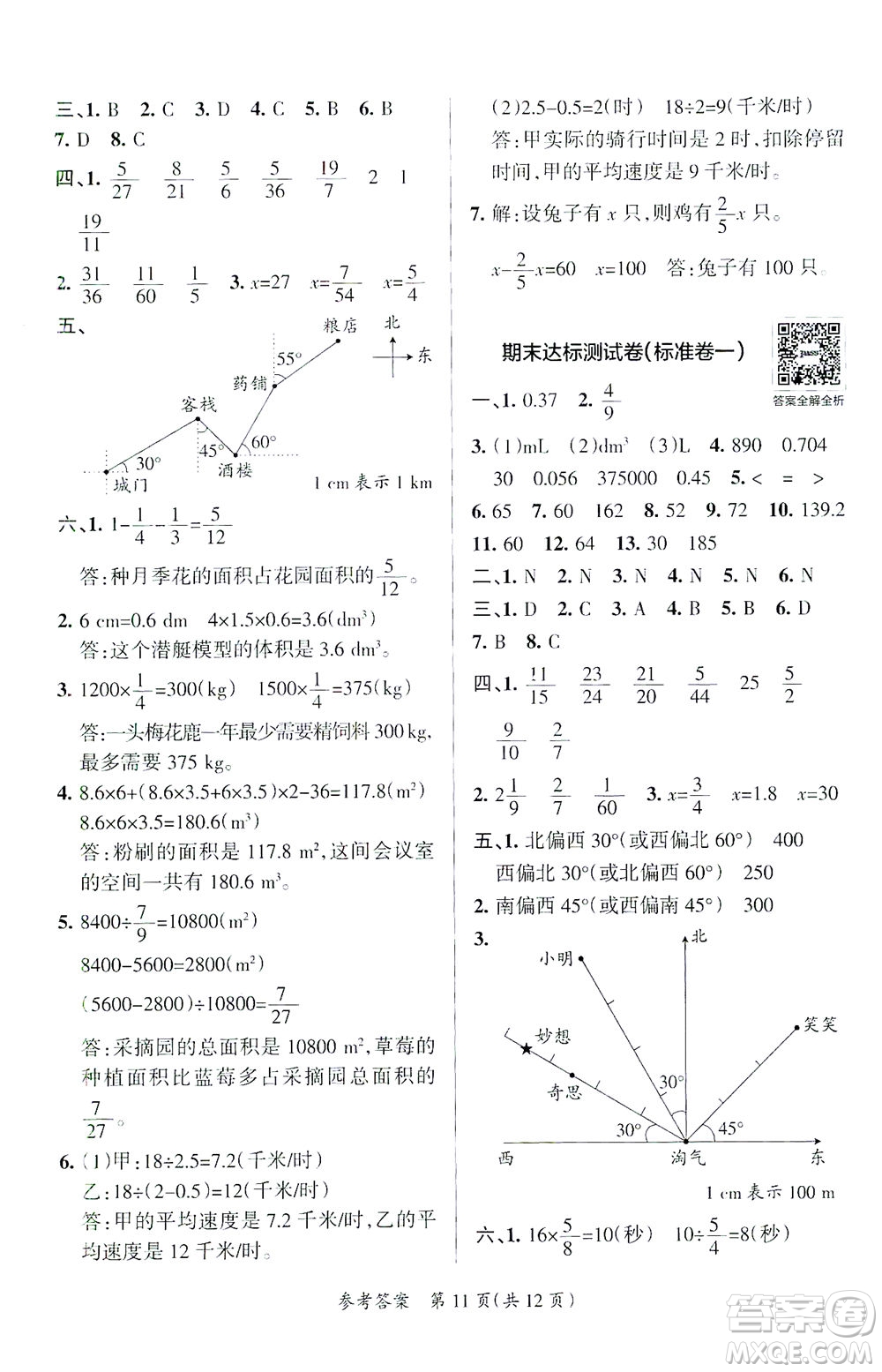 陜西師范大學(xué)出版總社有限公司2021小學(xué)學(xué)霸單元期末標(biāo)準(zhǔn)卷數(shù)學(xué)五年級下BS北師版答案