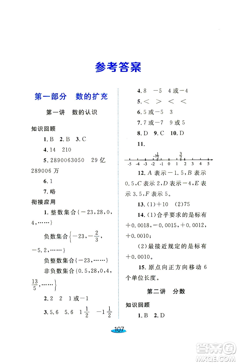 上海大學(xué)出版社2021鐘書金牌小升初銜接教材數(shù)學(xué)答案