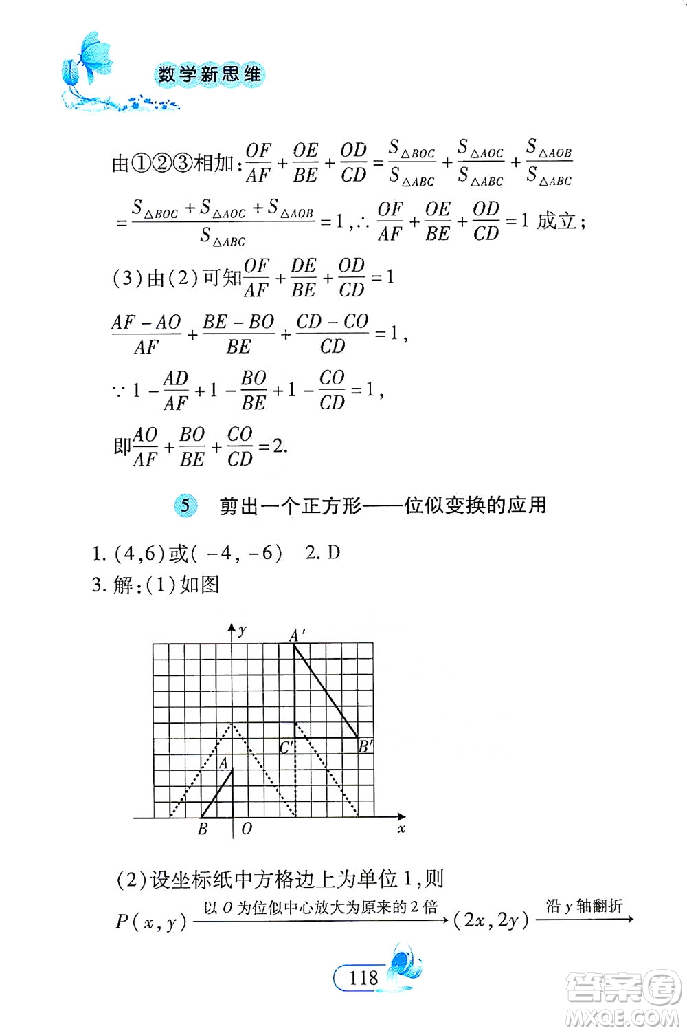 二十一世紀出版社2021數(shù)學(xué)新思維九年級下冊答案