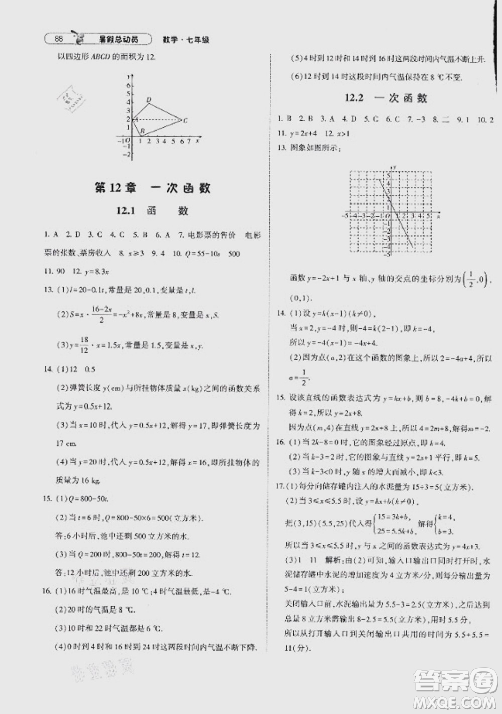 寧夏人民教育出版社2021經(jīng)綸學(xué)典暑假總動(dòng)員數(shù)學(xué)七年級HK滬科版答案