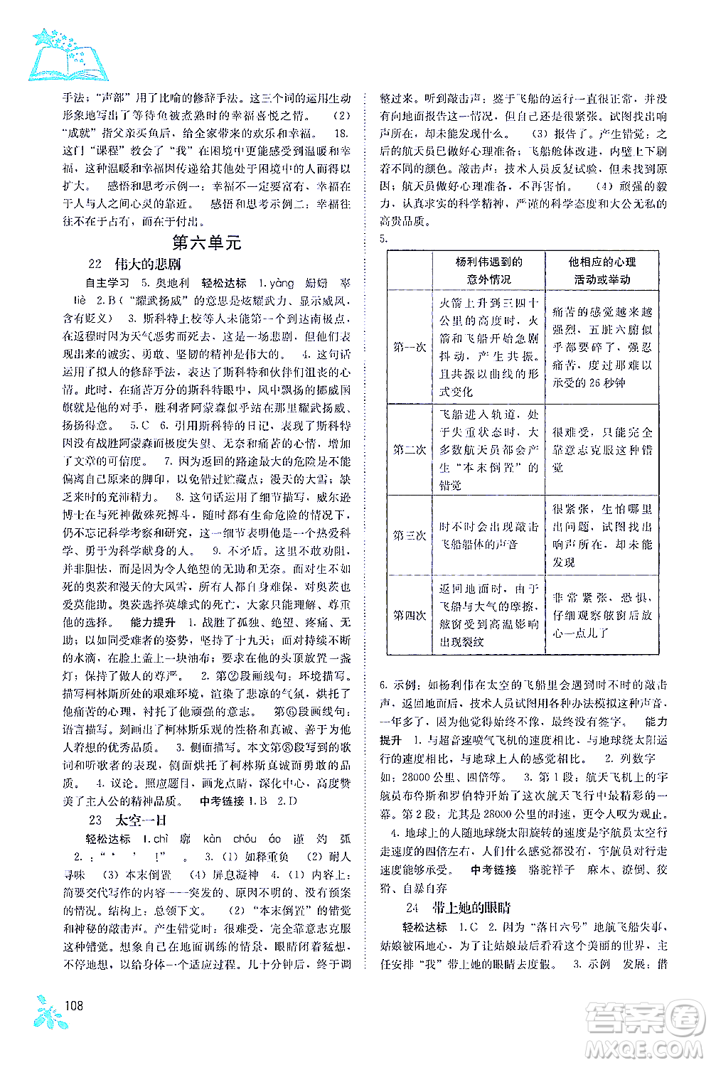 廣西教育出版社2021自主學(xué)習(xí)能力測(cè)評(píng)七年級(jí)語(yǔ)文下冊(cè)人教版答案