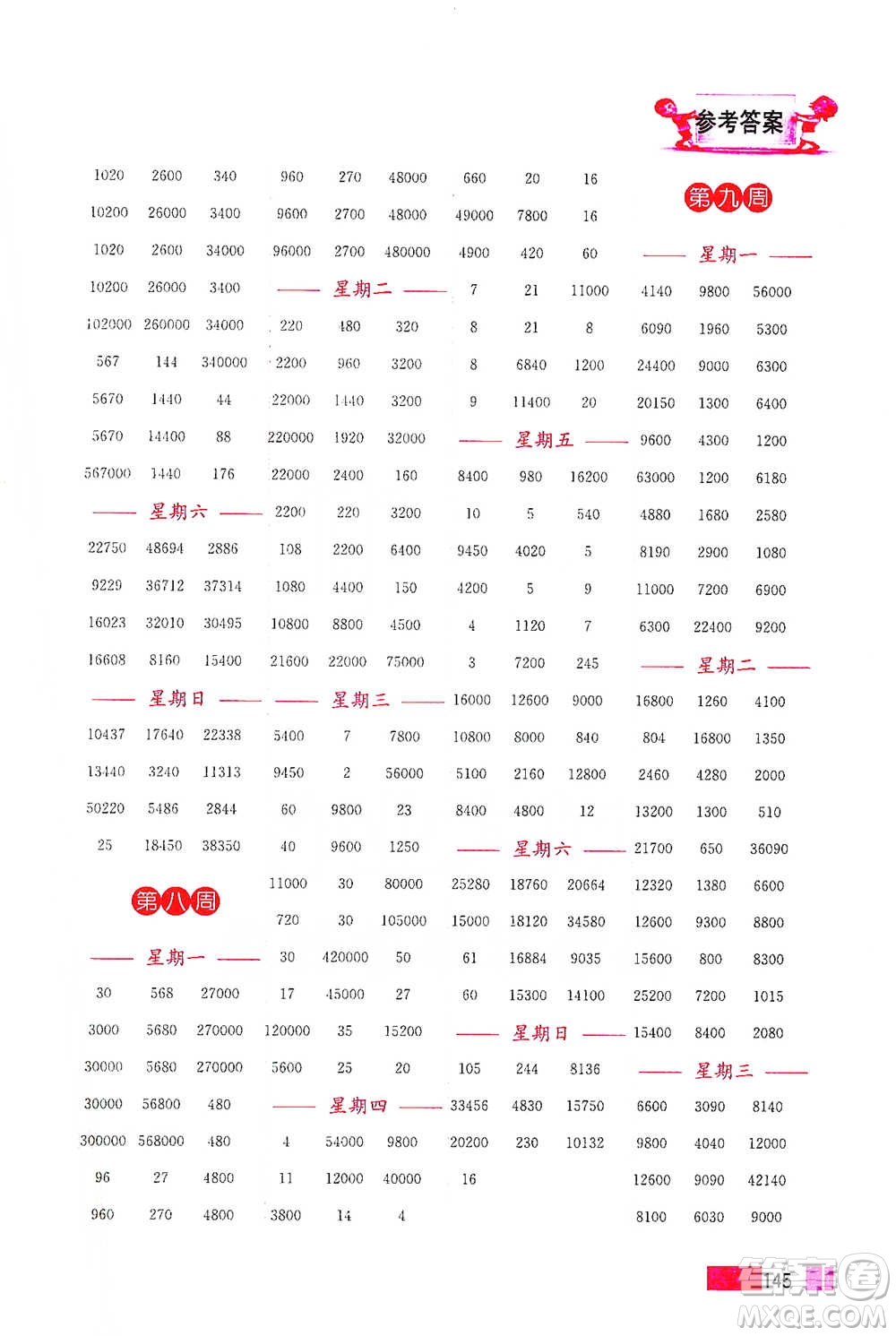 江蘇鳳凰美術(shù)出版社2021超能學(xué)典小學(xué)數(shù)學(xué)計算高手四年級下冊江蘇版參考答案