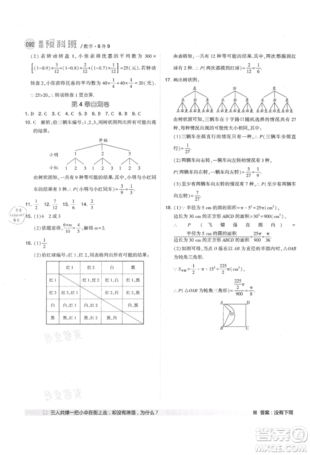 寧夏人民教育出版社2021經(jīng)綸學(xué)典暑期預(yù)科班八年級數(shù)學(xué)江蘇版參考答案