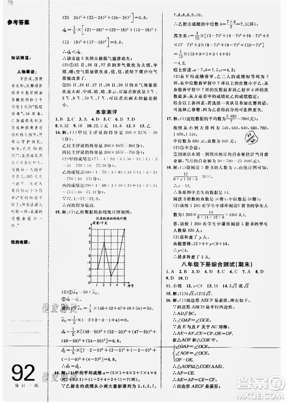 中國海洋大學出版社2021輕松暑假復習+預習8升9年級數學答案