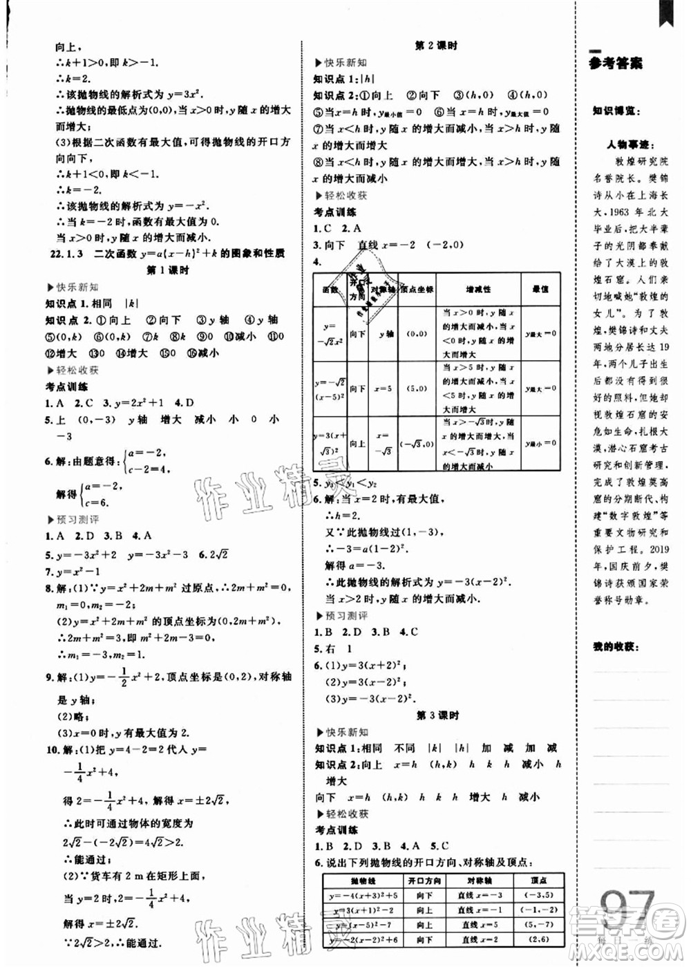 中國海洋大學出版社2021輕松暑假復習+預習8升9年級數學答案