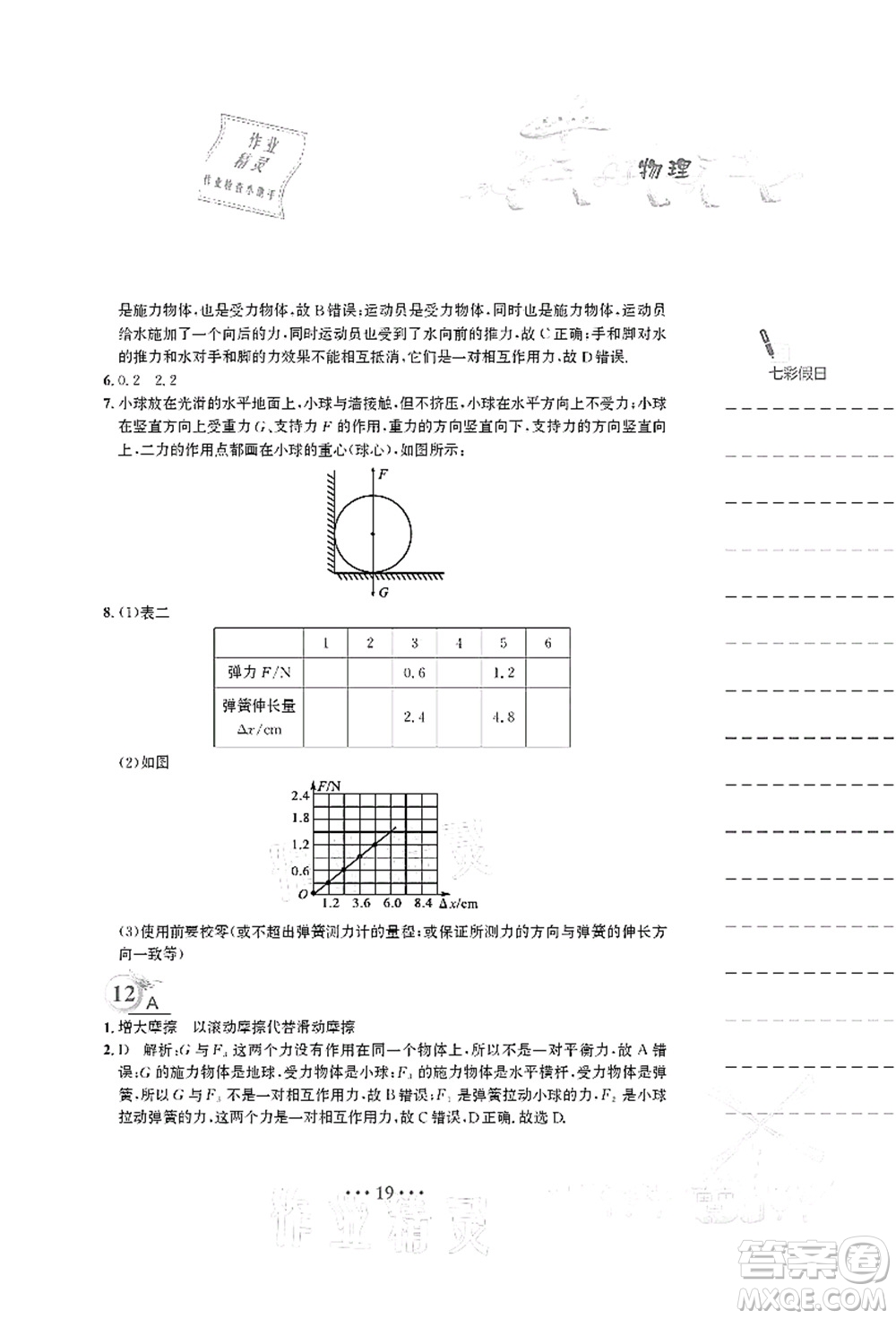 安徽教育出版社2021暑假作業(yè)八年級(jí)物理人教版答案