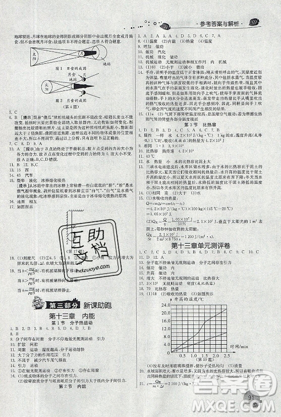 江蘇人民出版社2021實(shí)驗(yàn)班提優(yōu)訓(xùn)練暑假銜接物理八升九年級RMJY人教版答案