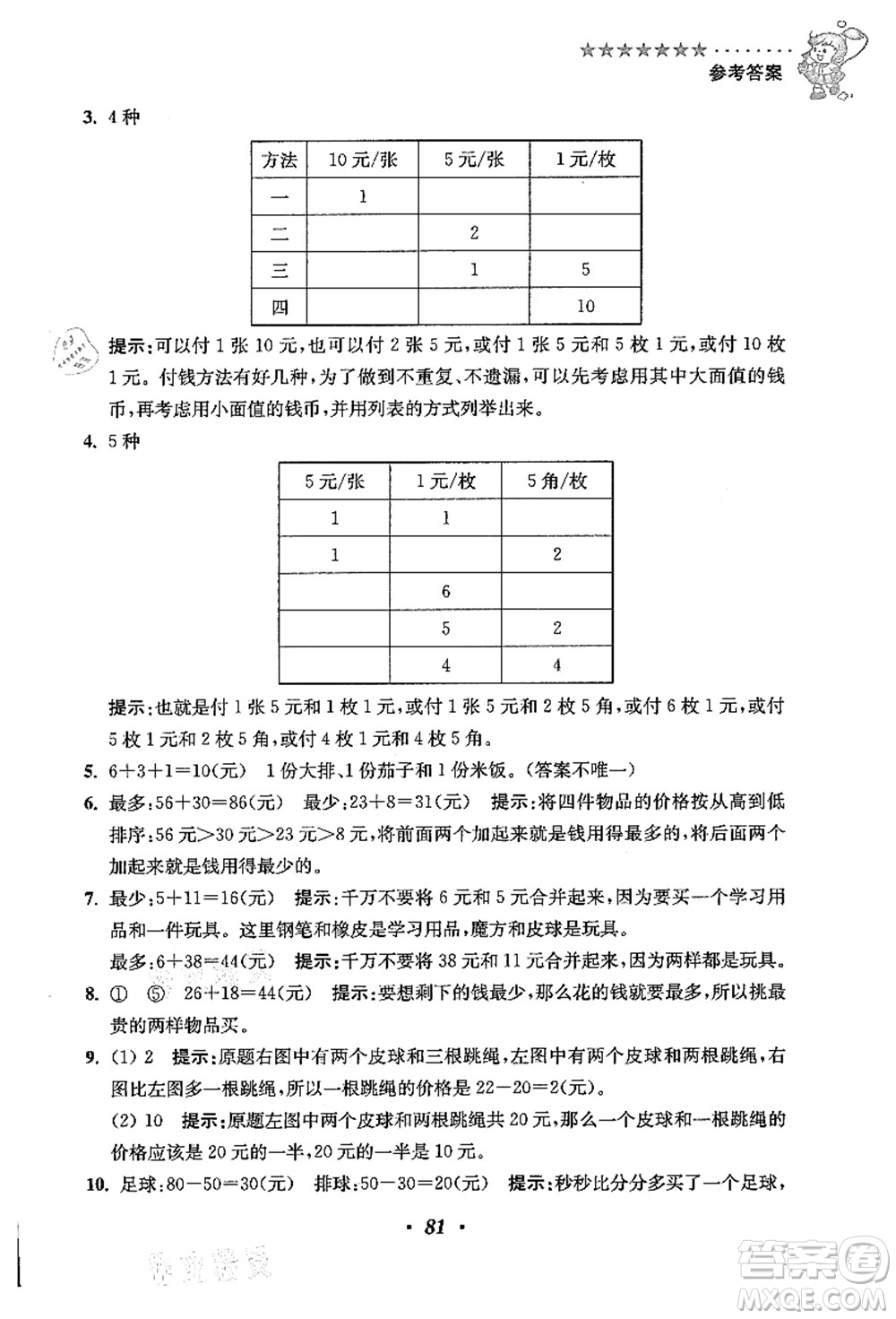 江蘇鳳凰美術(shù)出版社2021暑假培優(yōu)銜接16講一升二年級(jí)數(shù)學(xué)答案