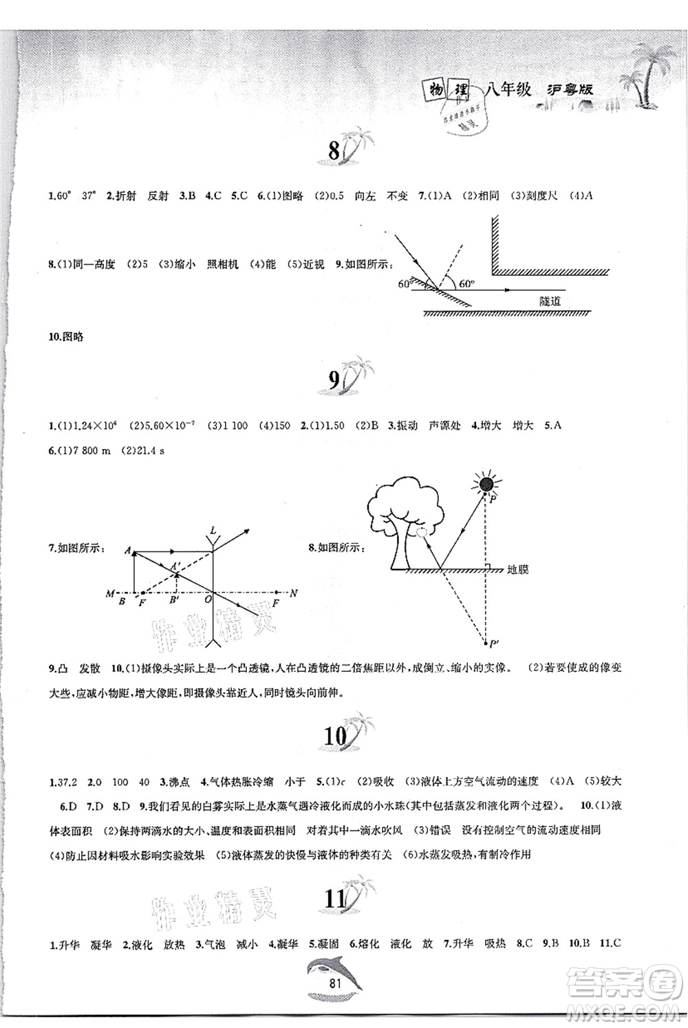 黃山書(shū)社2021快樂(lè)暑假八年級(jí)物理滬粵版答案