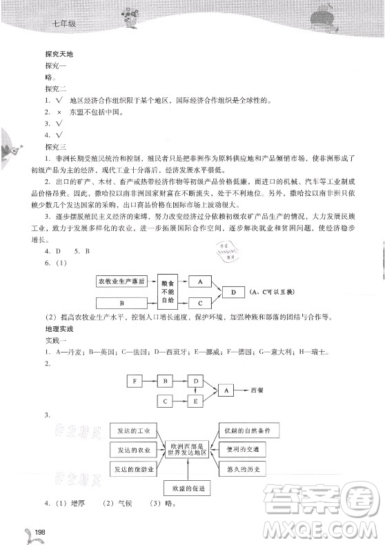 山西教育出版社2021新課程暑假作業(yè)本七年級綜合C版答案