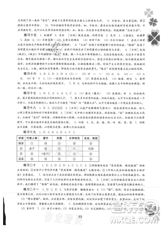 廣西師范大學(xué)出版社2021新課程暑假作業(yè)語文七年級通用版答案