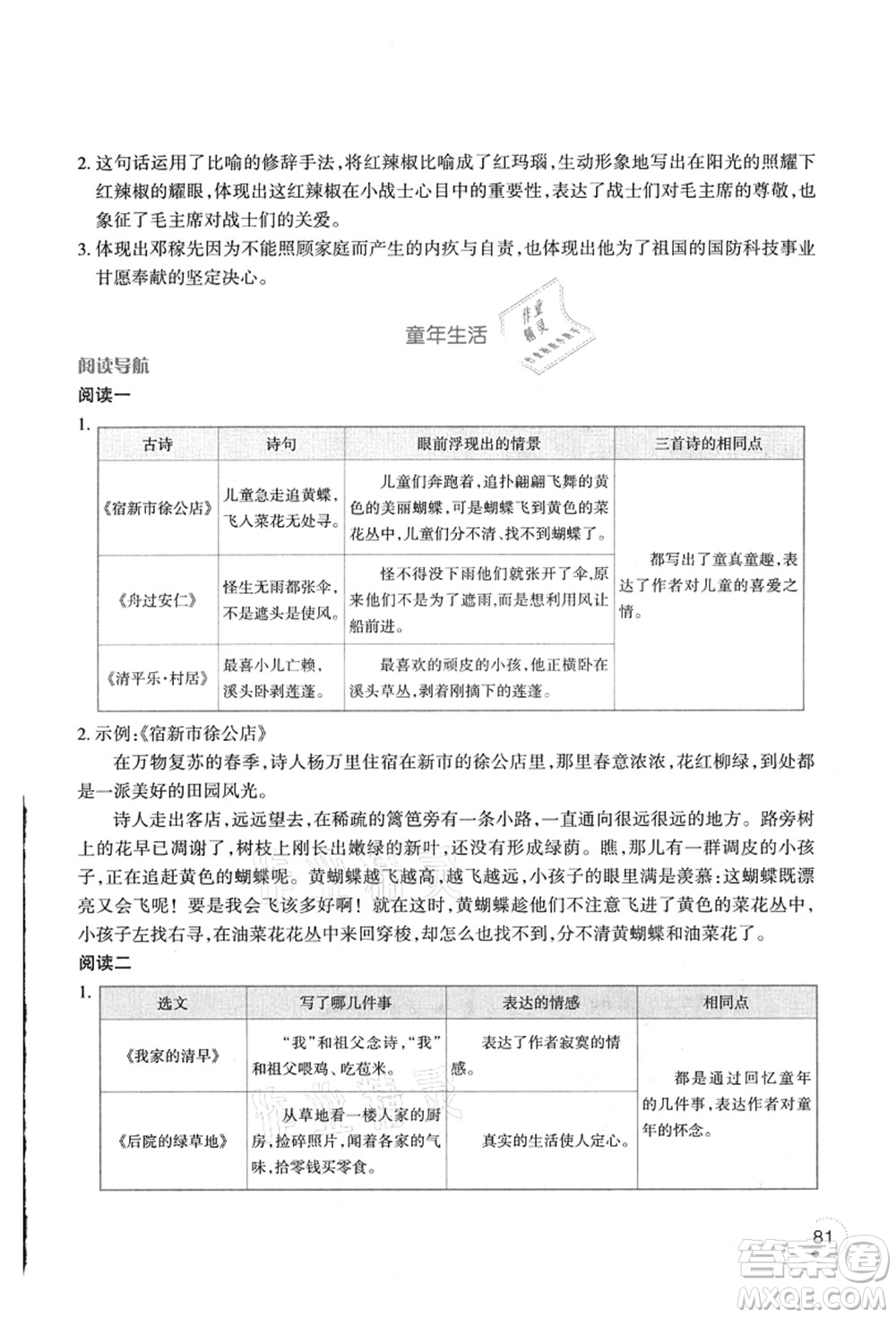 遼寧師范大學出版社2021暑假樂園五年級語文答案