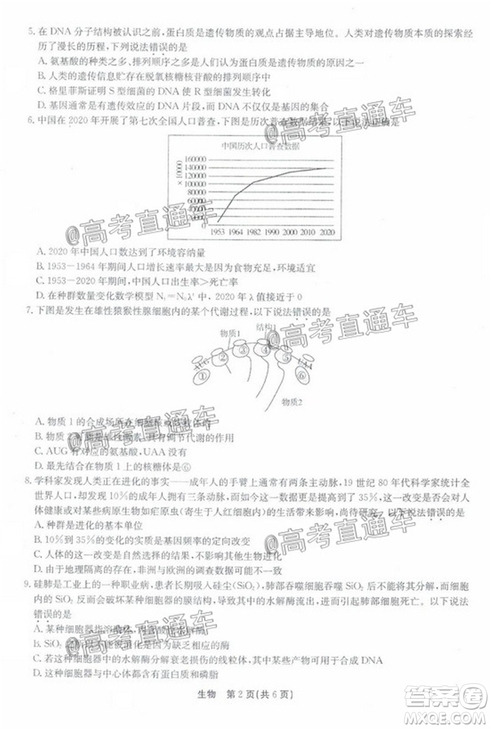 廣東省2022屆高三8月階段性質量檢測生物試題及答案