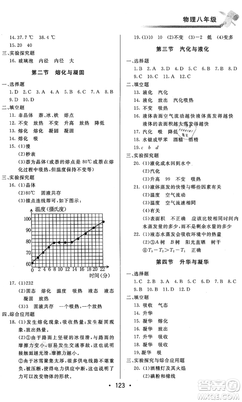 北京時(shí)代華文書局2021快樂(lè)暑假綜合訓(xùn)練八年級(jí)物理答案