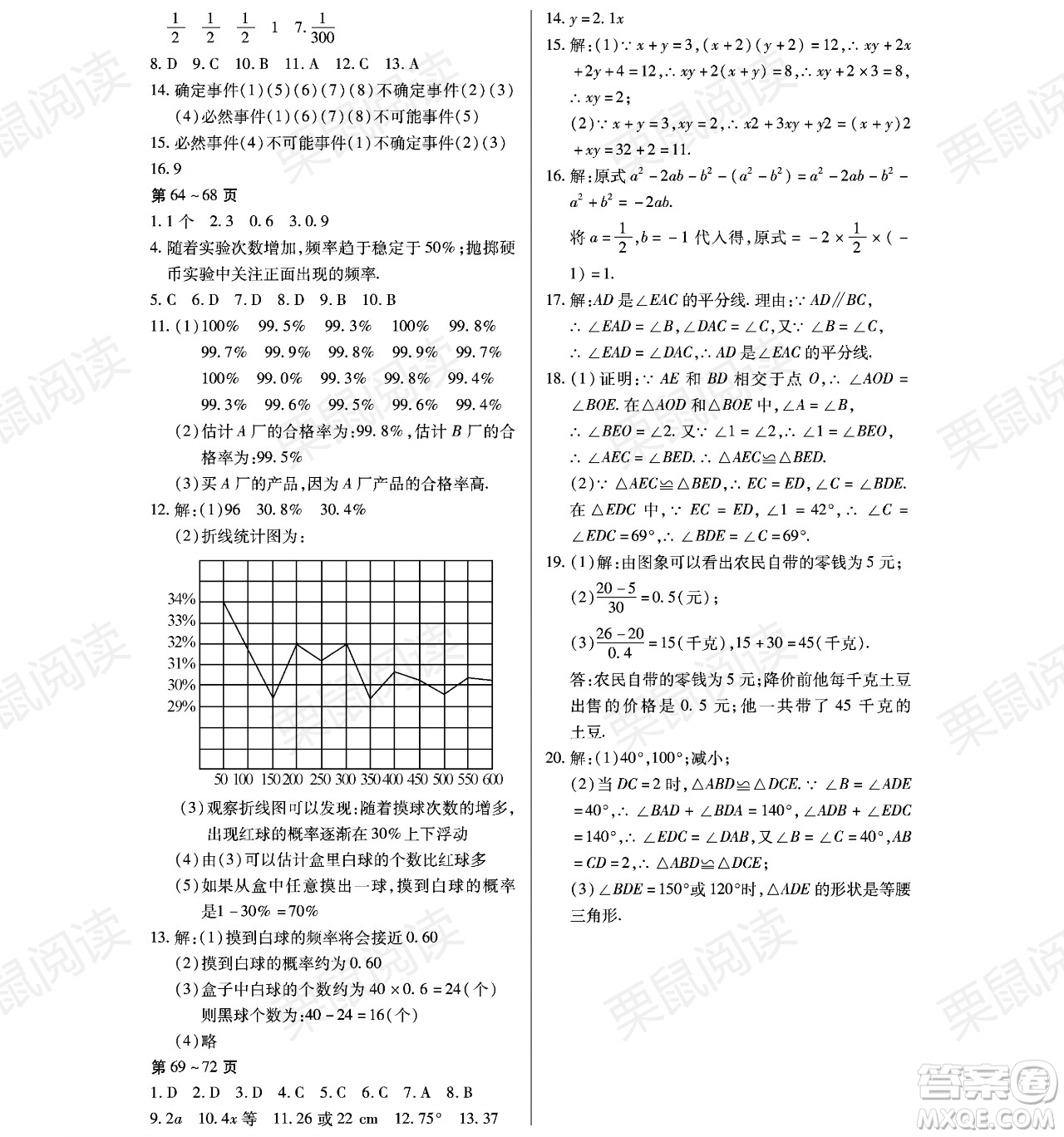 黑龍江少年兒童出版社2021暑假Happy假日七年級數(shù)學(xué)林甸專用答案