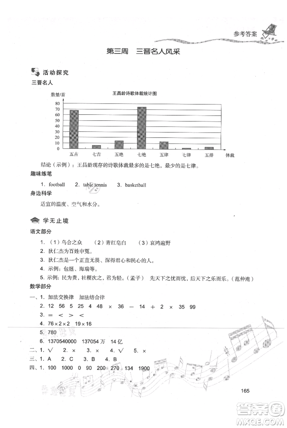 現(xiàn)代教育出版社2021暑假樂園四年級合訂本通用版參考答案