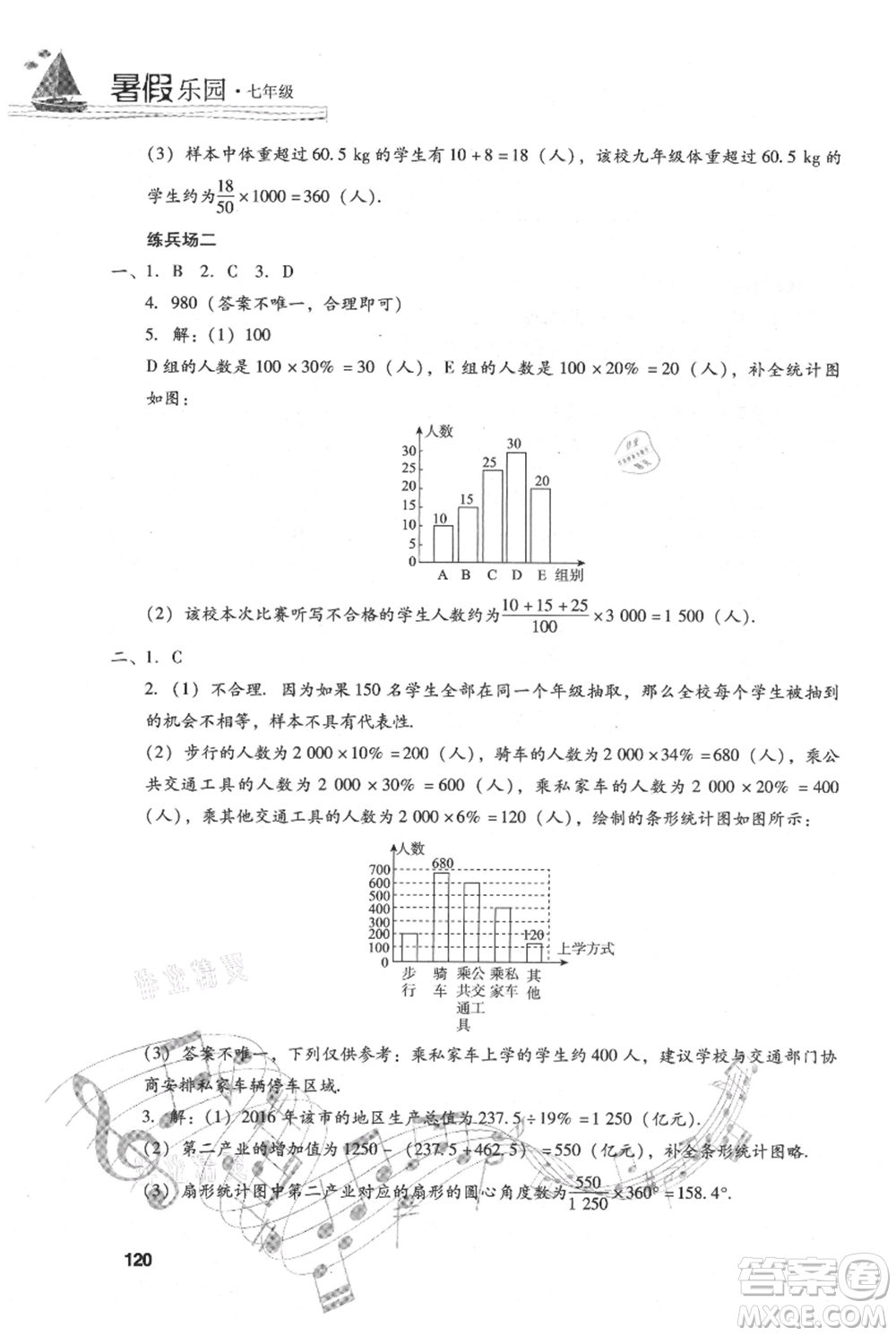 現(xiàn)代教育出版社2021暑假樂園七年級數(shù)學(xué)人教版參考答案