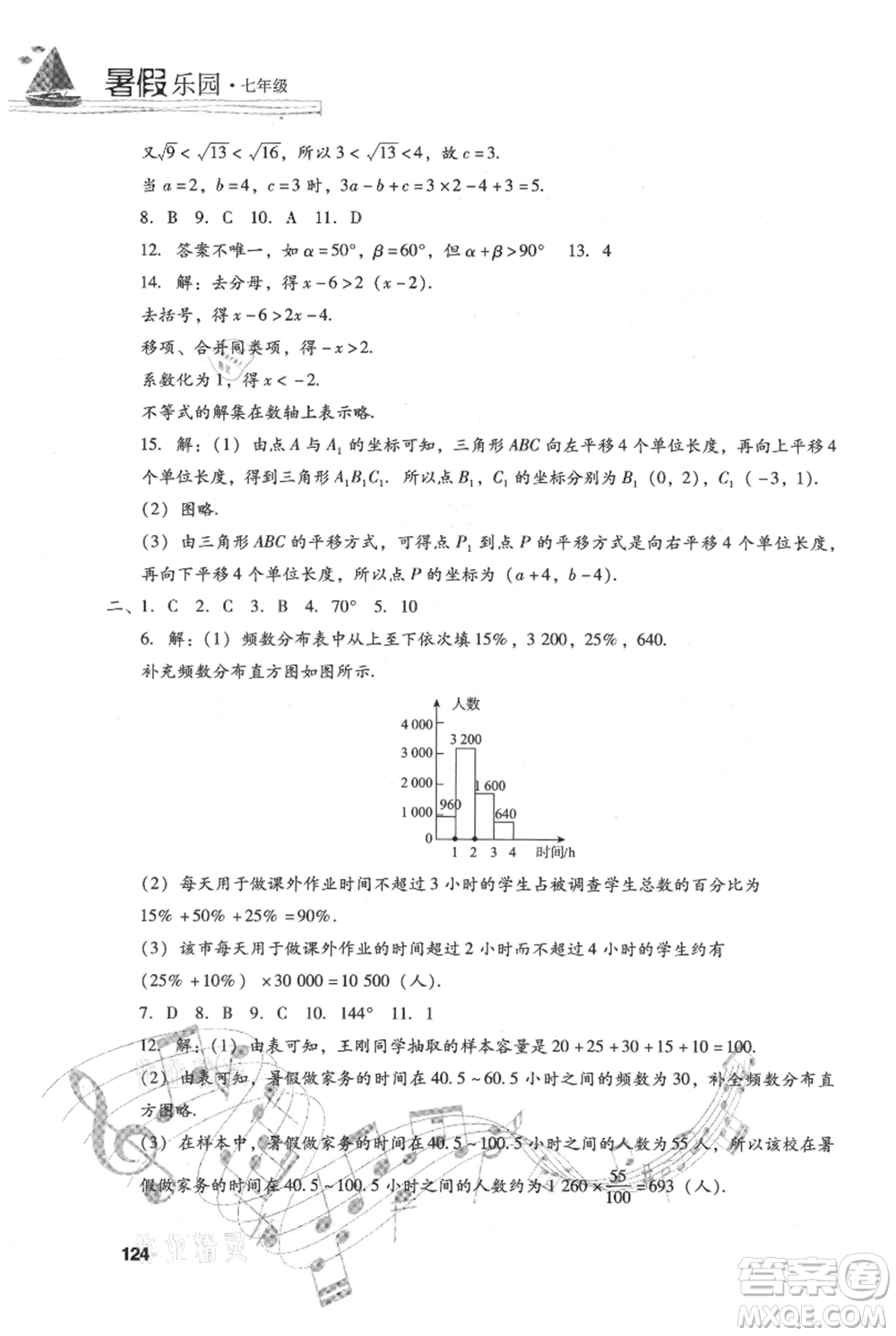 現(xiàn)代教育出版社2021暑假樂園七年級數(shù)學(xué)人教版參考答案