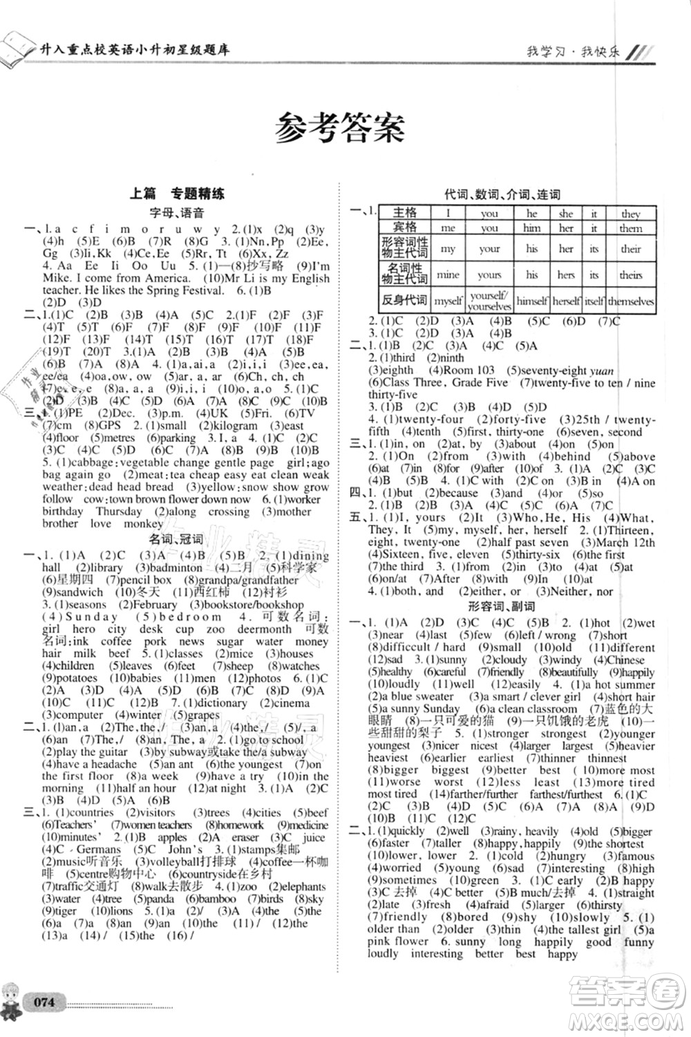 四川大學(xué)出版社2021升入重點(diǎn)?？倧?fù)習(xí)英語答案