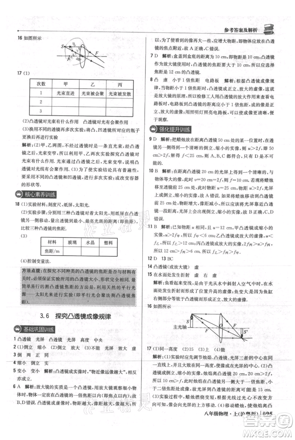 北京教育出版社2021年1+1輕巧奪冠優(yōu)化訓(xùn)練八年級上冊物理滬粵版參考答案