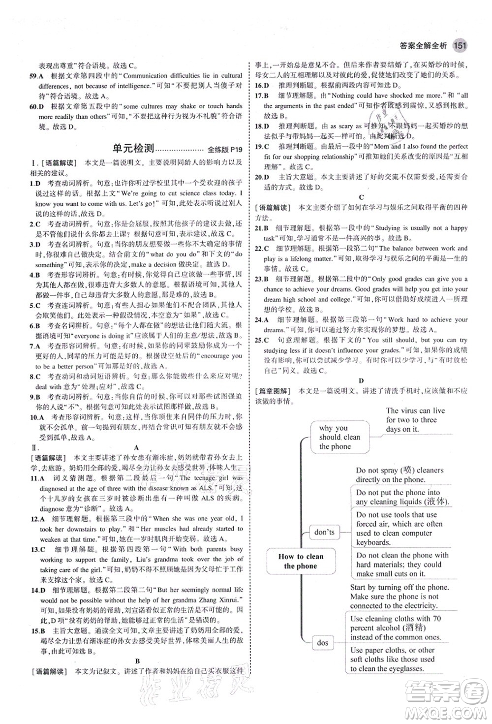 教育科學(xué)出版社2021秋5年中考3年模擬九年級英語全一冊魯教版山東專版答案