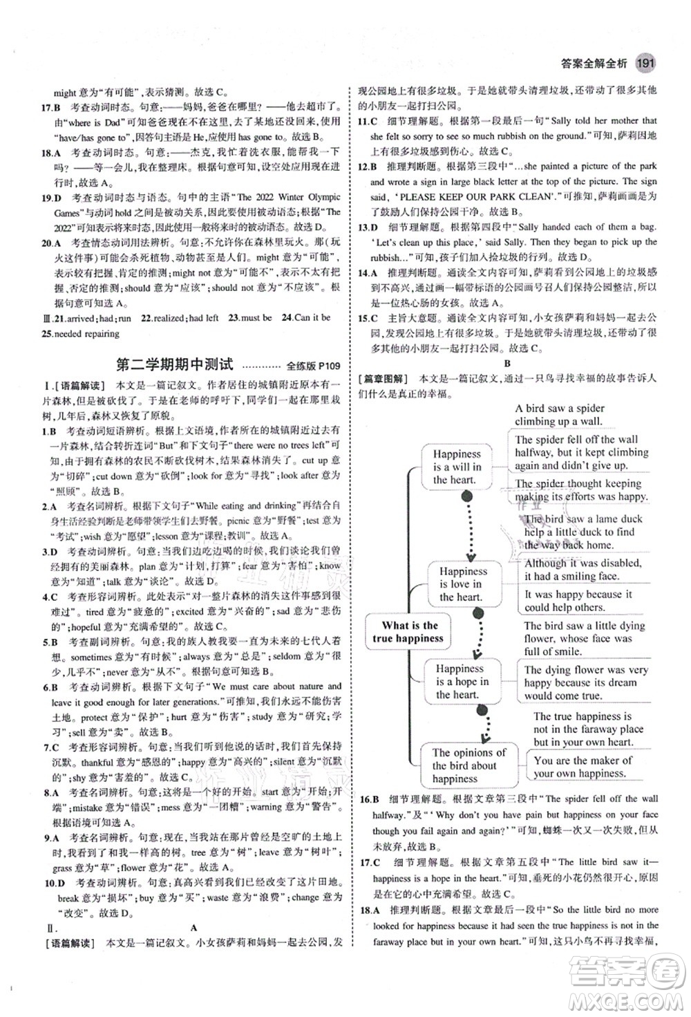 教育科學(xué)出版社2021秋5年中考3年模擬九年級英語全一冊魯教版山東專版答案