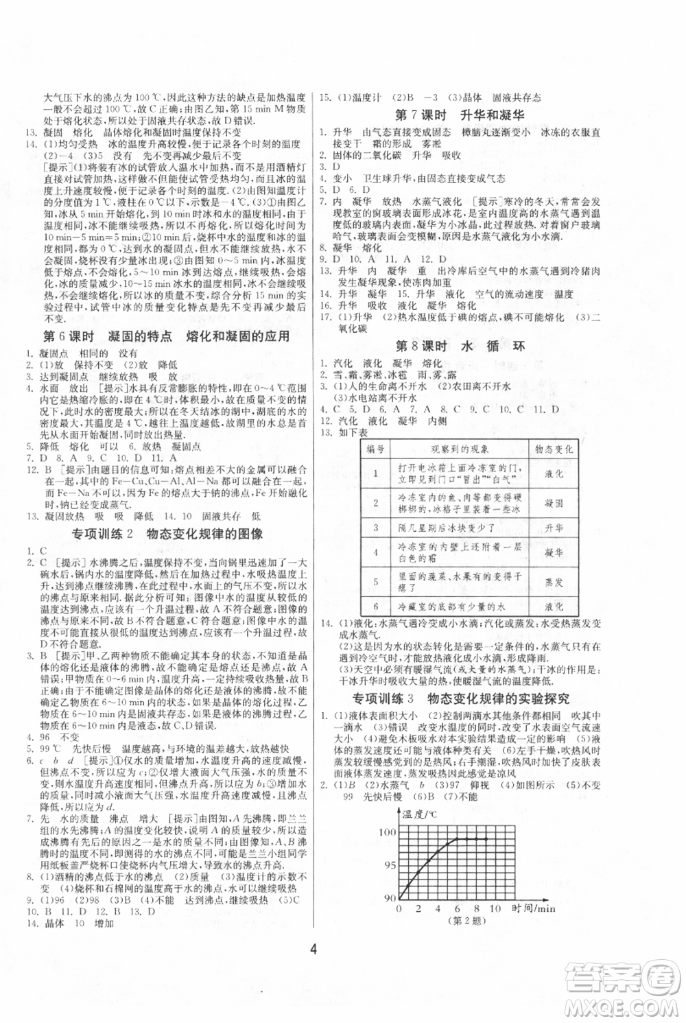 江蘇人民出版社2021年1課3練單元達標測試八年級上冊物理蘇科版參考答案