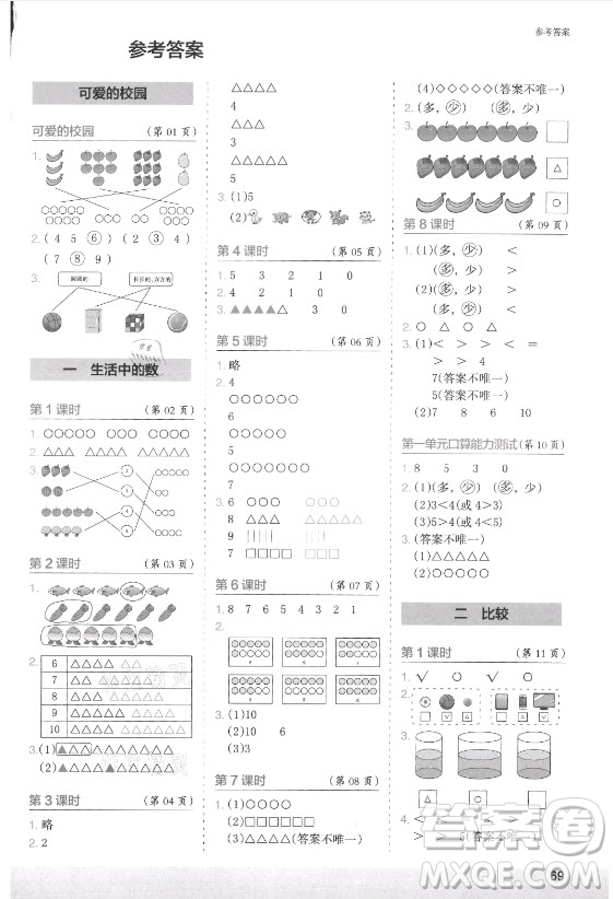 江蘇鳳凰少年兒童出版社2021口算小狀元口算速算天天練小學(xué)數(shù)學(xué)一年級(jí)上冊(cè)北師大版答案