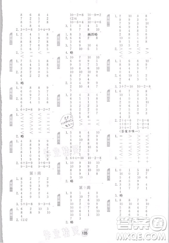 江蘇人民出版社2021小學(xué)數(shù)學(xué)計(jì)算高手一年級(jí)上冊(cè)人教版答案