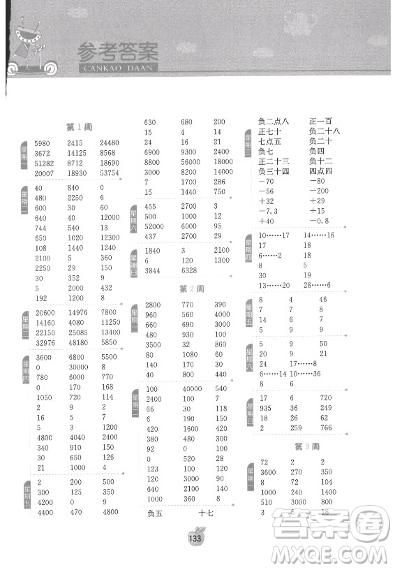  江蘇人民出版社2021小學(xué)數(shù)學(xué)計算高手五年級上冊蘇教版答案