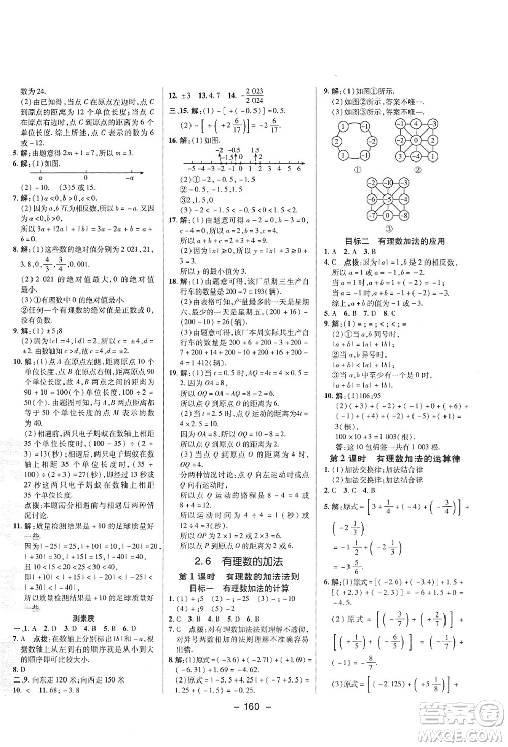 陜西人民教育出版社2021典中點(diǎn)綜合應(yīng)用創(chuàng)新題七年級(jí)數(shù)學(xué)上冊(cè)HS華師大版答案