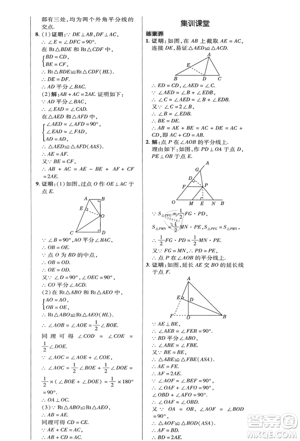 陜西人民教育出版社2021典中點(diǎn)綜合應(yīng)用創(chuàng)新題八年級(jí)數(shù)學(xué)上冊(cè)HK滬科版答案