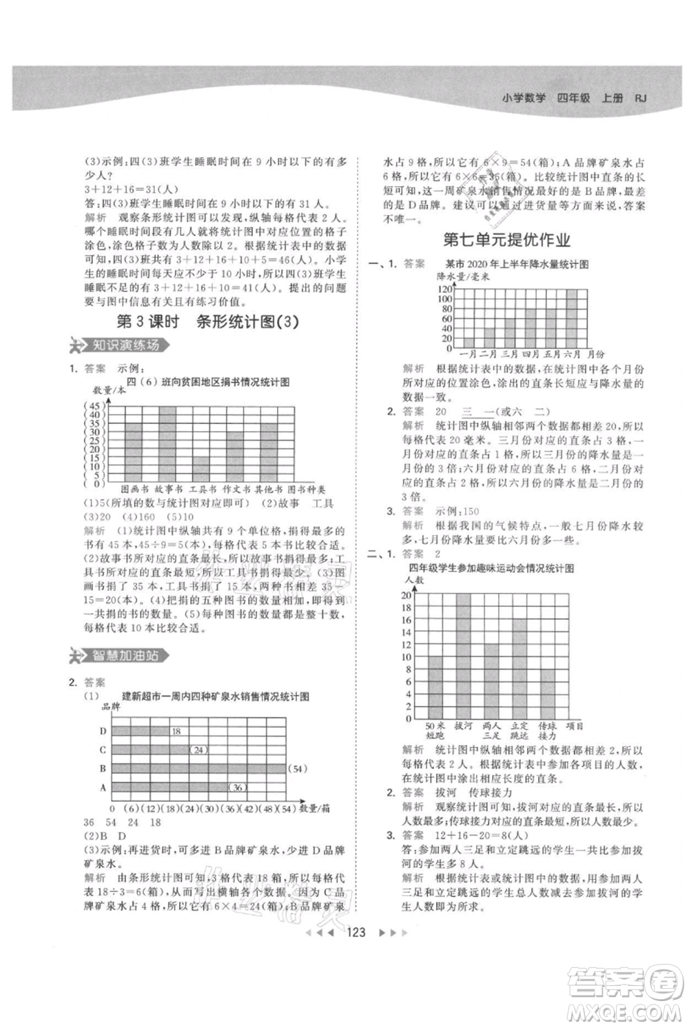 教育科學出版社2021年53天天練四年級上冊數(shù)學人教版參考答案