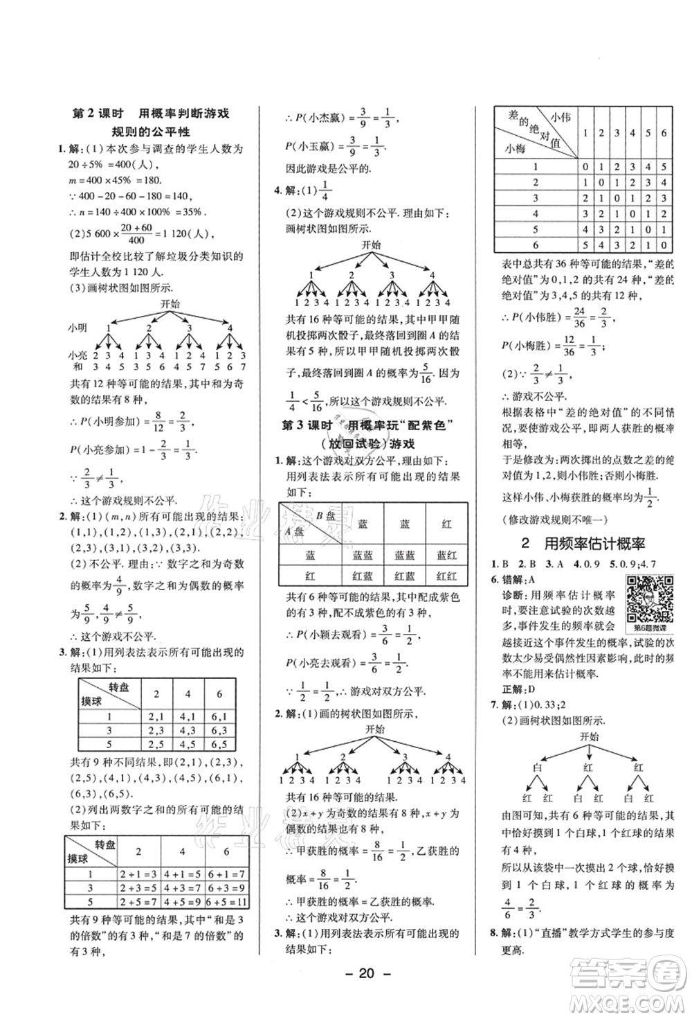 陜西人民教育出版社2021典中點(diǎn)綜合應(yīng)用創(chuàng)新題九年級數(shù)學(xué)上冊BS北師大版答案