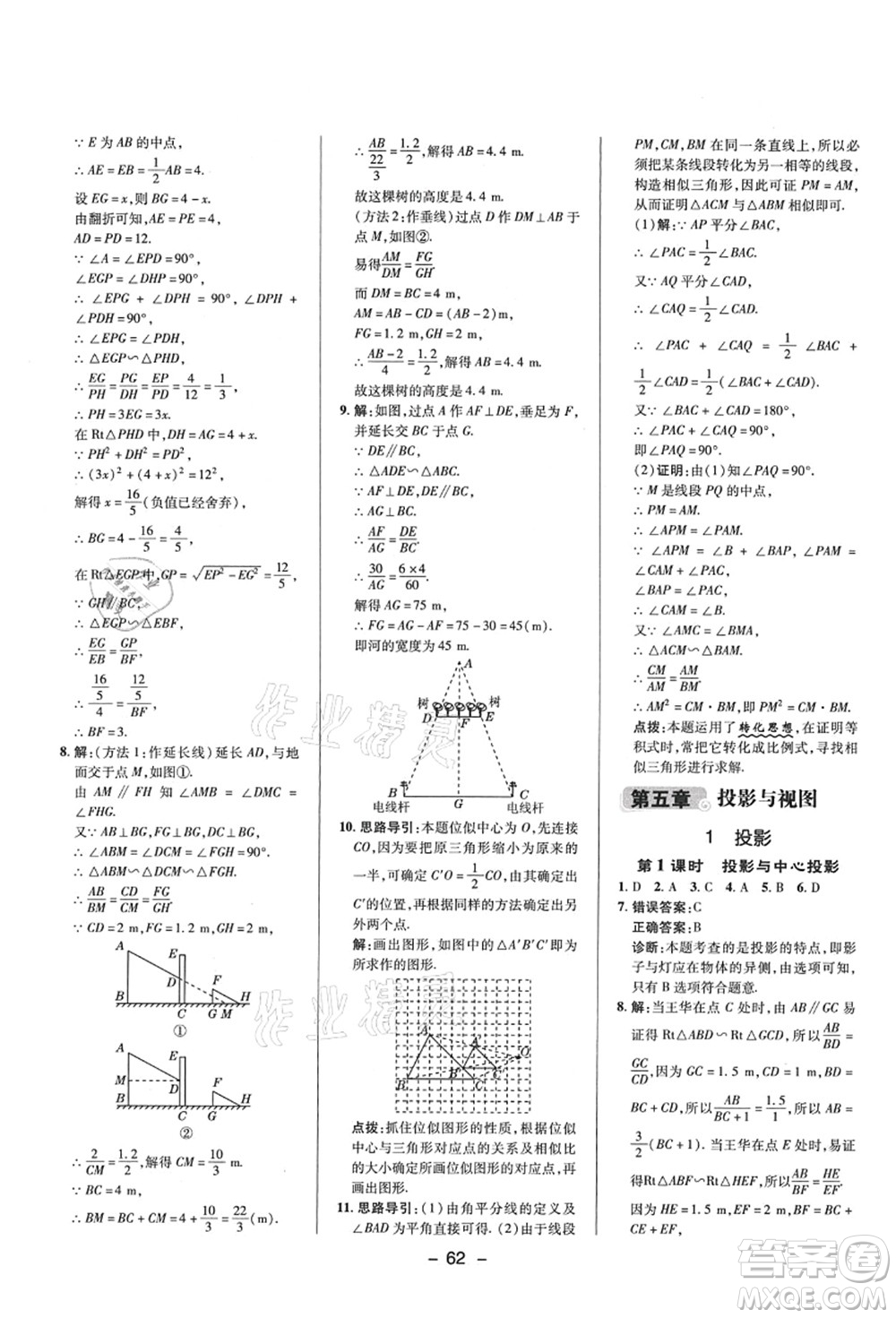 陜西人民教育出版社2021典中點(diǎn)綜合應(yīng)用創(chuàng)新題九年級數(shù)學(xué)上冊BS北師大版答案