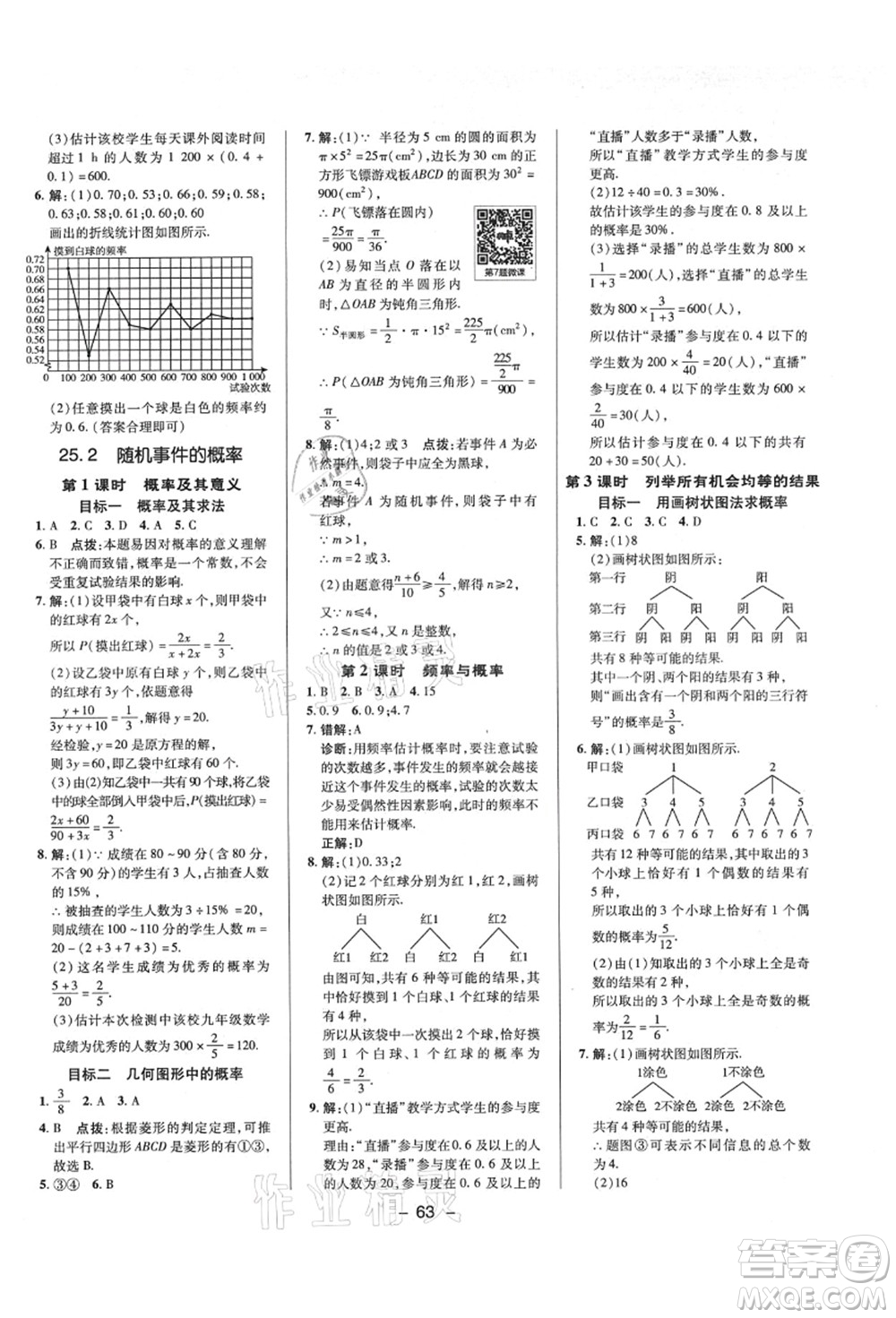 陜西人民教育出版社2021典中點(diǎn)綜合應(yīng)用創(chuàng)新題九年級(jí)數(shù)學(xué)上冊(cè)HS華師大版答案