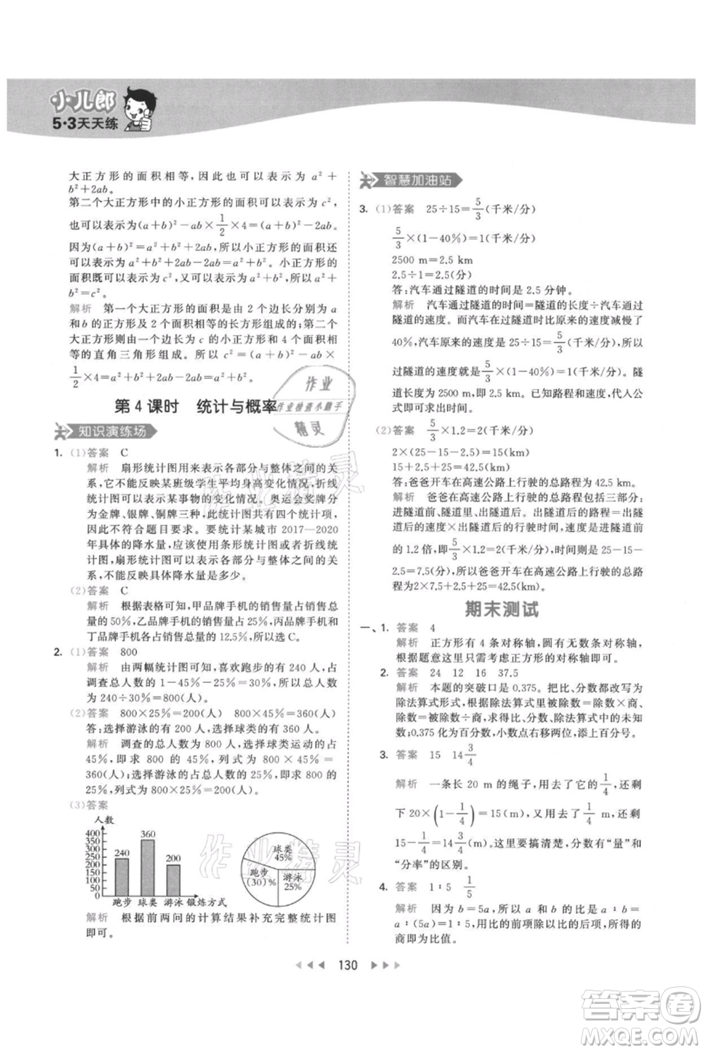 教育科學(xué)出版社2021年53天天練六年級上冊數(shù)學(xué)人教版參考答案