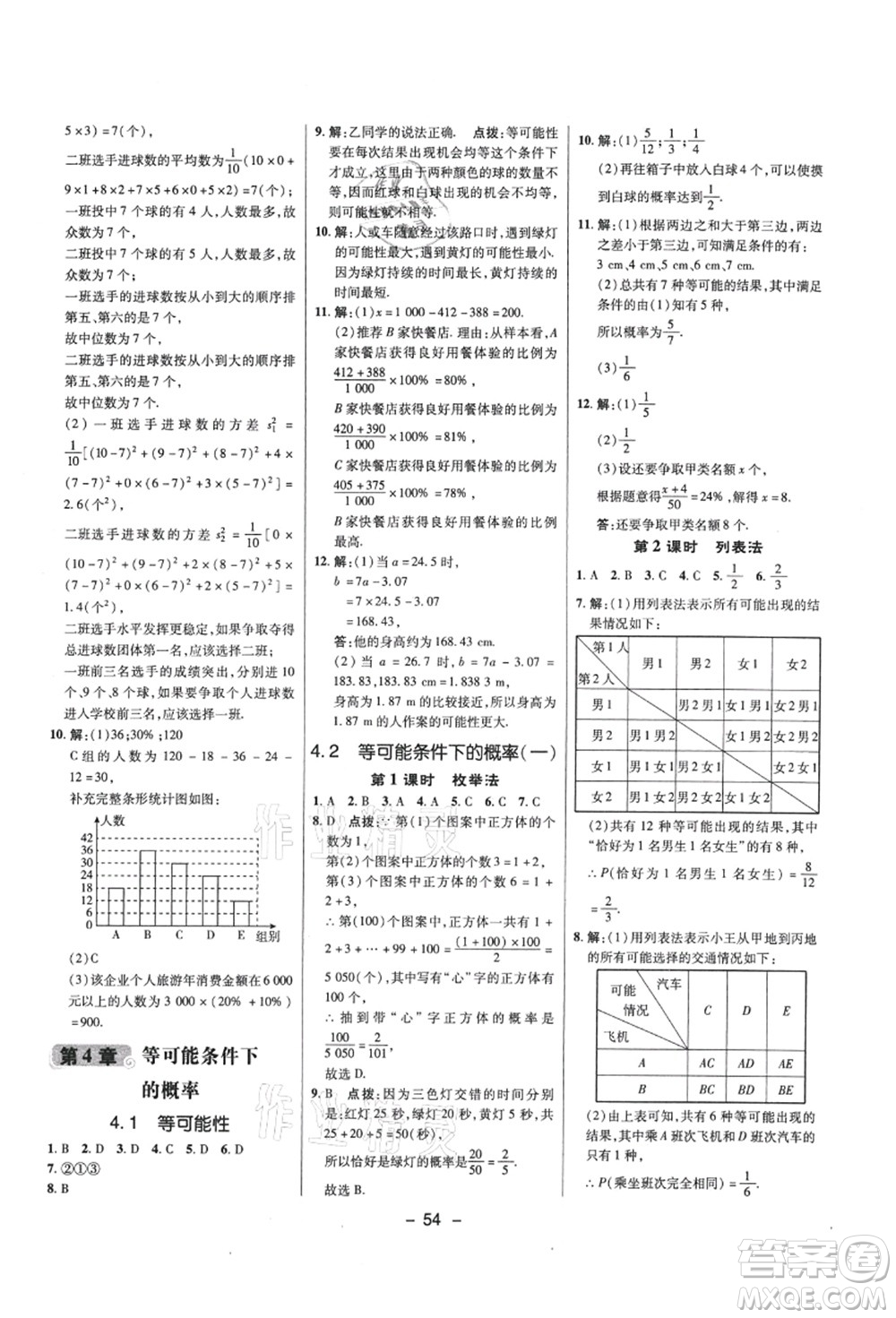 陜西人民教育出版社2021典中點(diǎn)綜合應(yīng)用創(chuàng)新題九年級(jí)數(shù)學(xué)上冊(cè)SK蘇科版答案