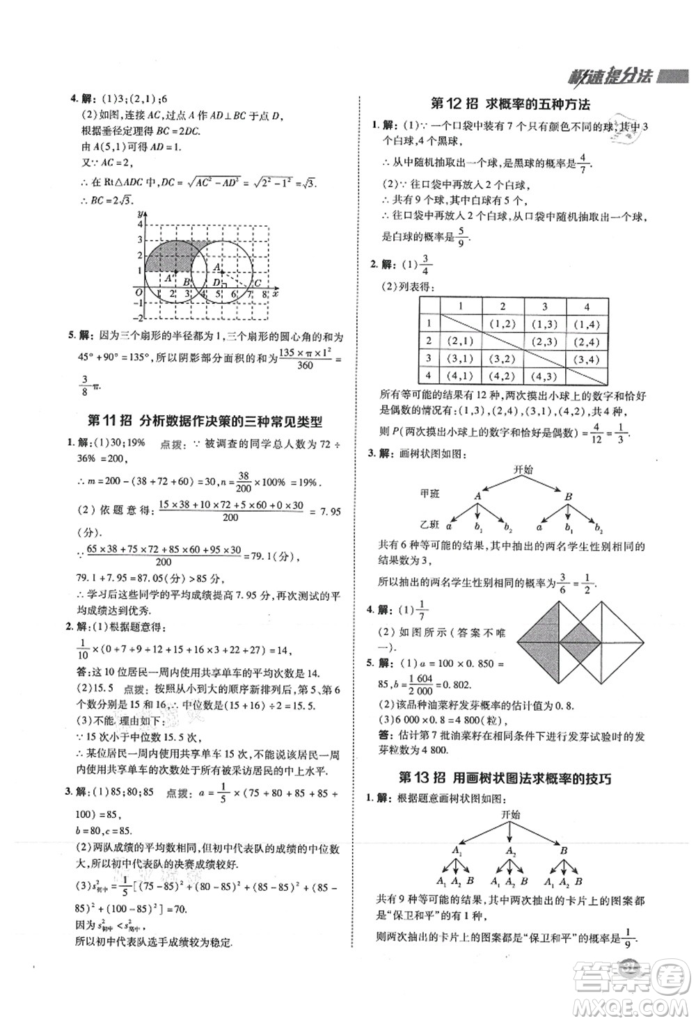 陜西人民教育出版社2021典中點(diǎn)綜合應(yīng)用創(chuàng)新題九年級(jí)數(shù)學(xué)上冊(cè)SK蘇科版答案