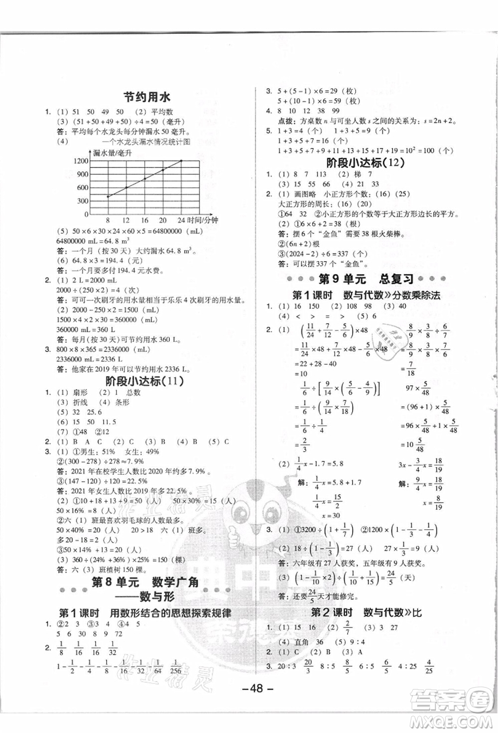 吉林教育出版社2021典中點(diǎn)綜合應(yīng)用創(chuàng)新題六年級數(shù)學(xué)上冊R人教版浙江專版答案